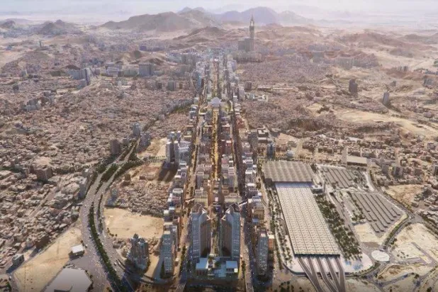 رسم فني لمشروع «مسار مكة» بعد إنجازه بالكامل في 2030 (واس)