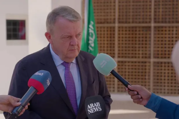 Denmark’s Foreign Minister Lars Løkke Rasmussen speaks to Asharq Al-Awsat. (Turky al-Agili)