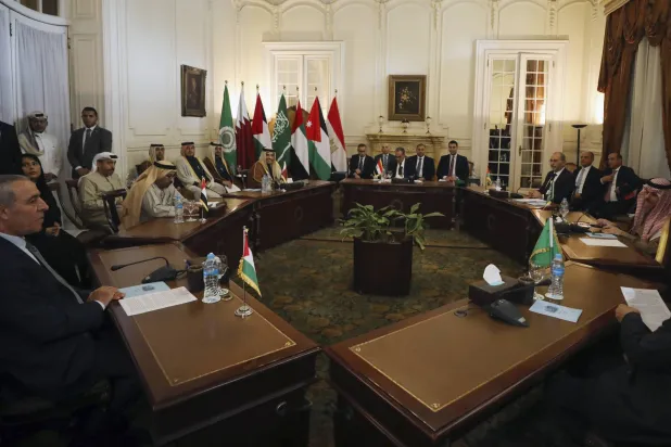 صورة من اجتماع لوزراء خارجية جامعة الدول العربية في القاهرة 1 فبراير 2025 (أ.ب)