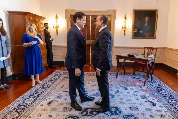 وزير الخارجية المصري بدر عبد العاطي، ونظيره الأميركي ماركو روبيو، في واشنطن (وزارة الخارجية المصرية)