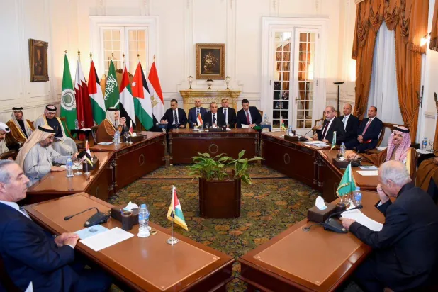 اجتماع لوزراء خارجية مصر والسعودية والأردن والإمارات وقطر في القاهرة قبل أيام (الخارجية المصرية)