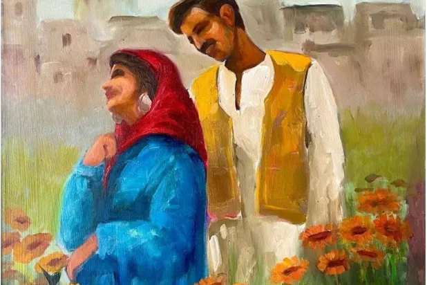 لوحات الفنانة فاطمة حسن مشحونة بالمشاعر (الشرق الأوسط)