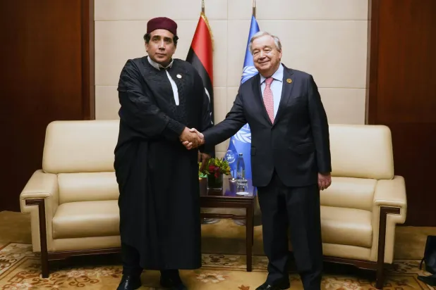 اجتماع المنفي مع أمين الأمم المتحدة في أديس أبابا (المجلس الرئاسي)