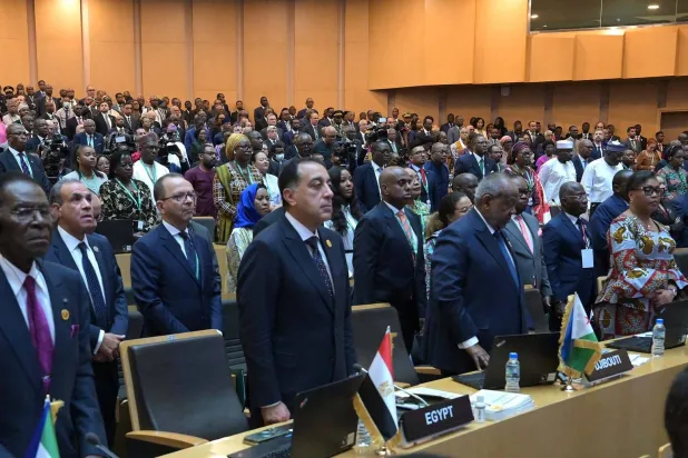 جانب من حضور القمة الأفريقية بأديس أبابا (مجلس الوزراء المصري)