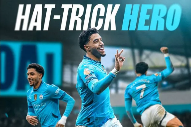 مرموش بعد الهاتريك في الدوري الإنجليزي (صفحة مانشستر سيتي على إكس)
