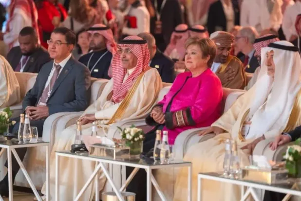 IMF Managing Director Kristalina Georgieva and Saudi Finance Minister Mohammed Al-Jadaan (AlUla Conference)