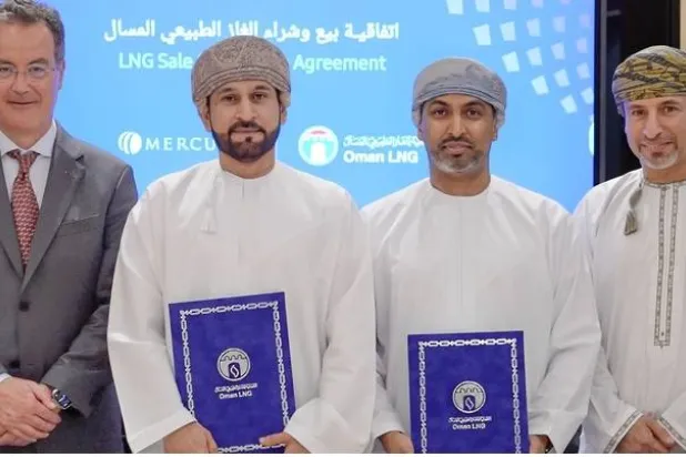 توقيع اتفاقية تزويد الغاز بين الشركة العُمانية للغاز الطبيعي المسال ومجموعة «مركوريا للطاقة» السويسرية (العمانية)
