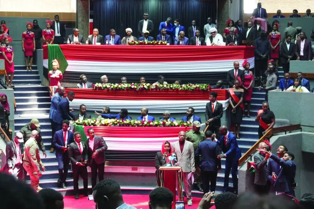 صورة ملتقطة 18 فبراير 2025 في نيروبي  تُظهر ممثلين عن جماعات سياسية وعسكرية سودانية لتشكيل حكومة موازية بالسودان (د.ب.أ)