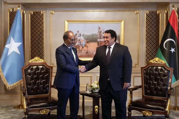 اجتماع المنفي مع الرئيس الصومالي في طرابلس (المجلس الرئاسي الليبي)