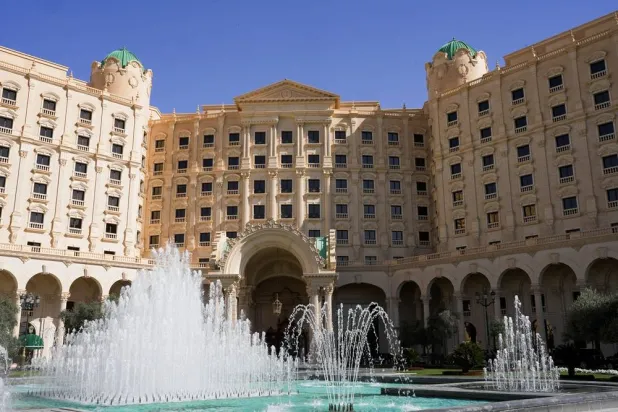  A general view of the Ritz-Carlton Hotel, where talks between Russia and US are being held aimed at ending the conflict between Russia and Ukraine, in Riyadh, Saudi Arabia, March 24, 2025. (Reuters)