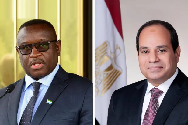 السيسي يستقبل جوليوس مآدا بيو رئيس سيراليون الخميس بقصر الاتحادية (الرئاسة المصرية)