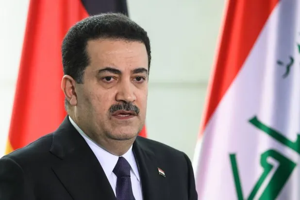 3 January 2023, Berlin: Mohammed Shia al-Sudani, Prime Minister of Iraq, speaks during a press conference at the Federal Chancellery. (dpa)