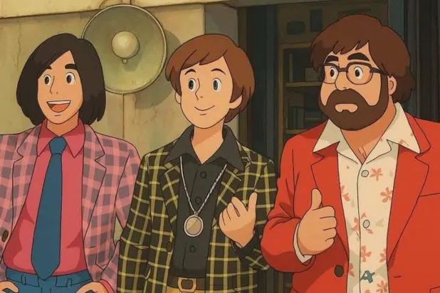 صور مولدة بالذكاء الاصطناعي لإحدى لقطات فيلم «سمير وشهير وبهير» على غرار استديو غيبيلي (متداولة)