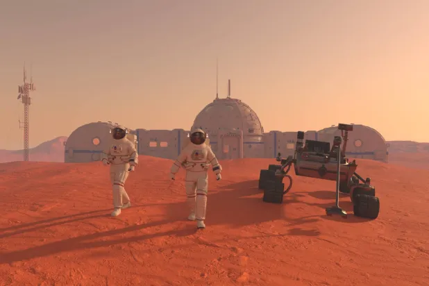 رسم تخيلي لمستعمرة على كوكب المريخ