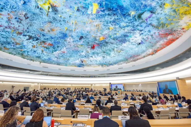 جانب من أشغال الدورة الـ58 لمجلس حقوق الإنسان بجنيف (رويترز)