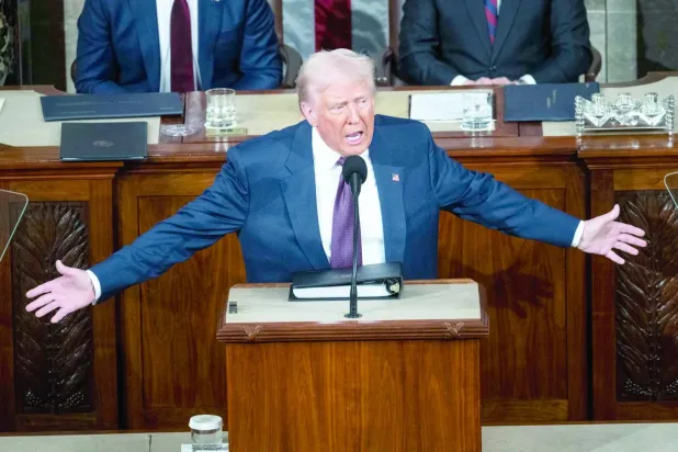  Trump salı akşamı Kongre'de yaptığı konuşmada (DPA)