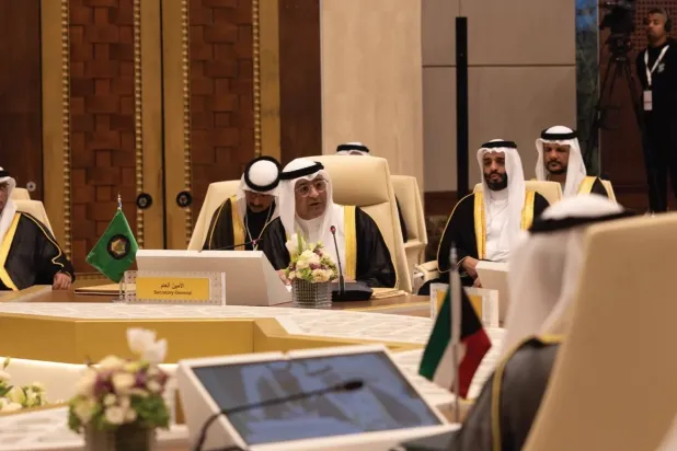 Jassim Al-Budaiwi speaks during the ministerial meetings in Makkah on Thursday (GCC)