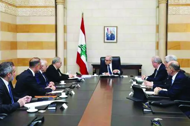 رئيس الحكومة نواف سلام مترئساً اجتماع «لجنة صياغة البيان الوزاري» (أرشيفية - الوكالة الوطنية)