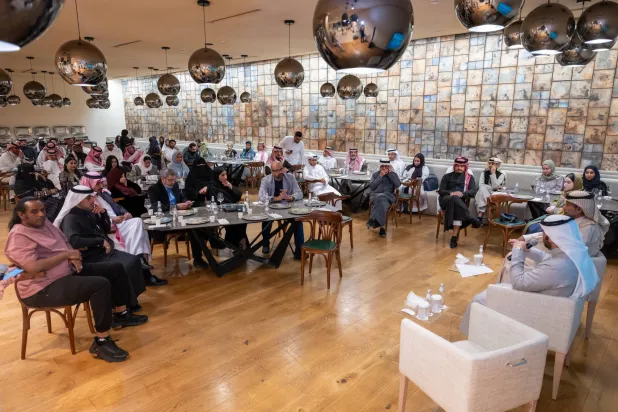 جانب من الأمسية الرمضانية التي شهدت حضوراً كثيفاً من الإعلاميين