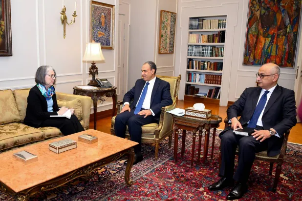 وزير الخارجية المصري يستقبل رئيسة الاتحاد الدولي لجمعيات الهلال والصليب الأحمر (الخارجية المصرية)