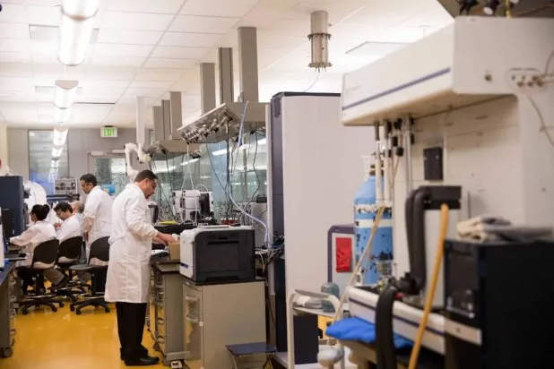 A Saudi student is seen at the Analytical Chemistry Lab at King Abdullah University of Science and Technology. (KAUST) 