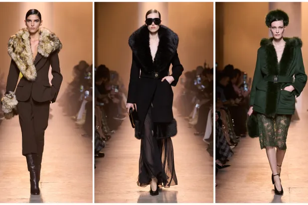 كان الفرو الخامة الرئيسية في تشكيلة اختار لها المصمم منتجعات شتوية فخمة (إيلي صعب)