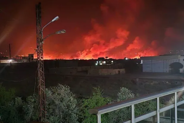 من الغارات الإسرائيلية على درعا (متداول فيسبوك)