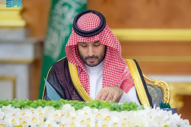 Prince Mohammed bin Salman bin Abdulaziz Al Saud, Crown Prince and Prime Minister, chairs the cabinet meeting in Jeddah. (SPA)