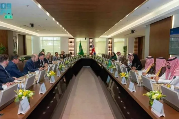 A previous meeting between the Saudi Minister of Commerce, Chairman of the Economic and Social Committee of the Saudi-British Strategic Partnership Council, and the UK Minister of State for Business and Trade in Riyadh (SPA)