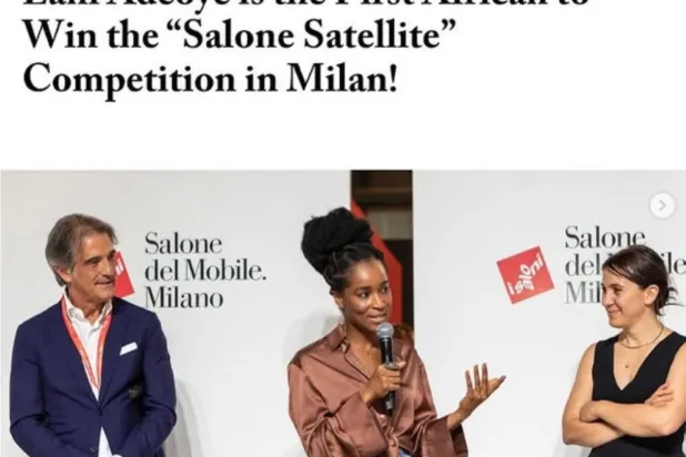 أول مصمِّمة أفريقية تحصل على الجائزة الأولى في فعالية «سالون ستالايت» («إنستغرام» المصمّمة)