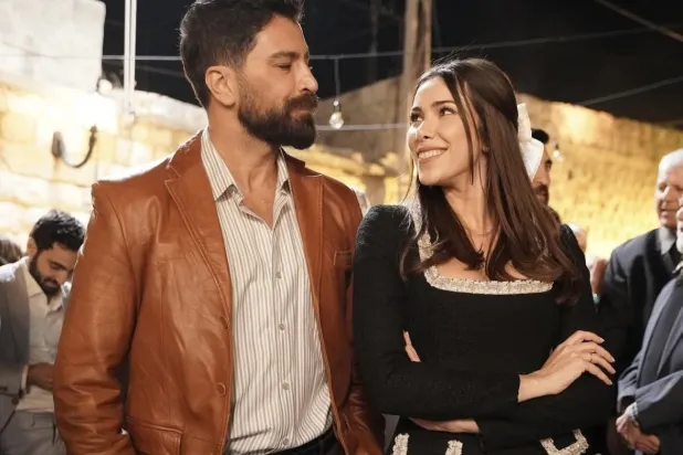 مع معتصم النهار الذي شاركها بطولة العمل (إنستغرام)