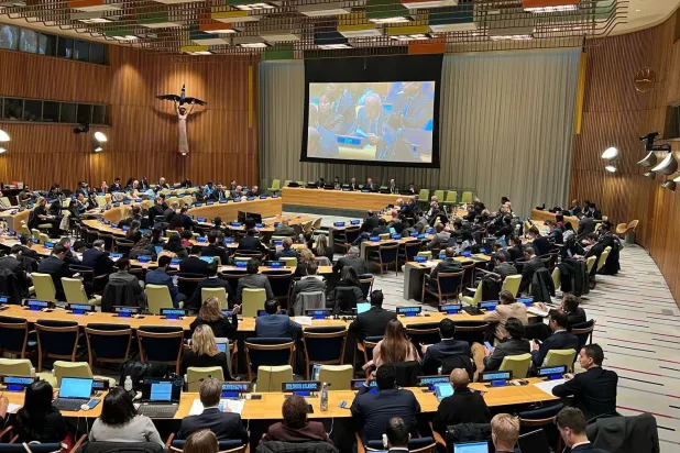 جلسه اطلاع‌رسانی درباره کنفرانس بین‌المللی پیرامون حل‌وفصل مسالمت‌آمیز مسئله فلسطین در نیویورک (هیئت سعودی)