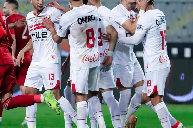 فرحة لاعبي الزمالك بالفوز على حرس الحدود (نادي الزمالك) 