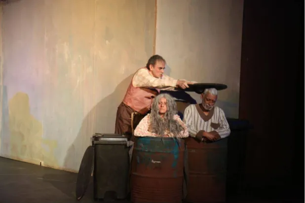 جانب من العرض المسرحي «لعبة النهاية» لصامويل بيكيت (وزارة الثقافة)