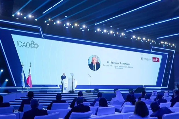 جانب من أعمال مؤتمر «الإيكاو للتسهيلات» (FALC 2025) الذي تستضيفه دولة قطر (قنا)