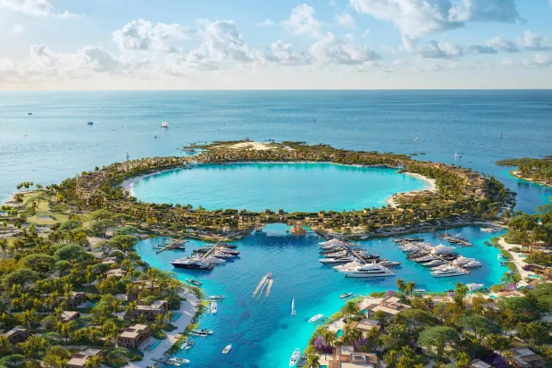 نموذج لجزيرة «لاحق» ضمن «مشروع البحر الأحمر»... (الشرق الأوسط)