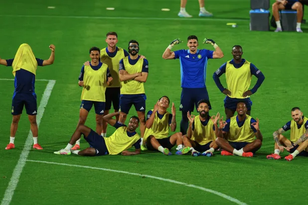 لاعبو النصر خلال التدريبات (نادي النصر)