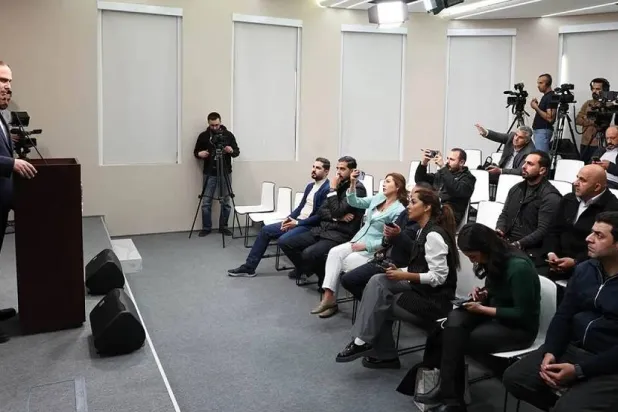 Jordanian government spokesman Mohammad Momani announces details of terrorist cell arrests in Amman on Tuesday. (Petra) 