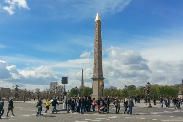 مسلة الأقصر في ساحة الكونكورد بوسط باريس (أرشيفية - أ.ب)