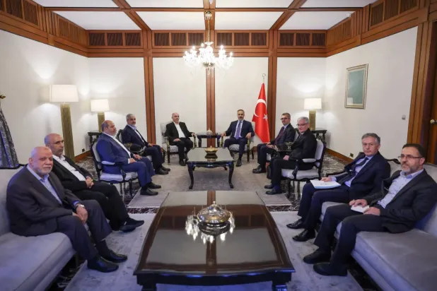 Dışişleri Bakanı Hakan Fidan pazar günü Hamas liderleriyle bir araya geldi (Türkiye Dışişleri Bakanlığı)