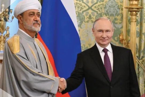 السُّلطان هيثم بن طارق أجرى مباحثات مع الرئيس بوتين بقصر الكرملين في موسكو الثلاثاء (صفحة وزير الخارجية العماني)