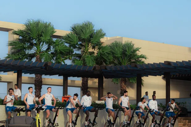 لاعبو الهلال خلال التحضيرات لنصف النهائي (نادي الهلال)