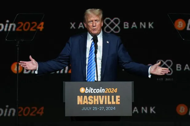 Donald Trump, 27 Temmuz 2024'te Tennessee'nin Nashville kentindeki Music City Center'da düzenlenen 2024 Bitcoin Konferansı'nda açılış konuşması yaptı (Reuters)