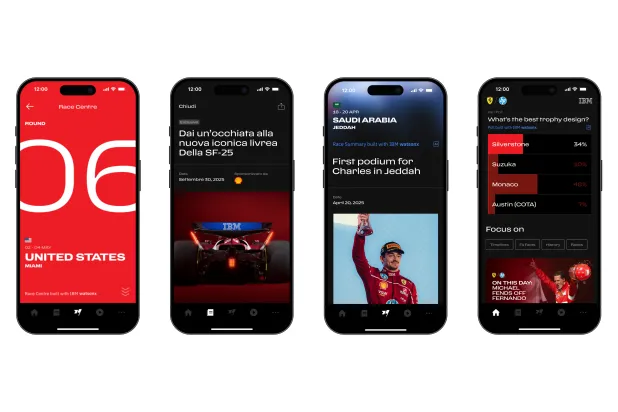 «فيراري» و«آي بي إم» تطلقان تطبيقاً جديداً يعزز تجربة مشجعي «فورمولا 1» من خلال الذكاء الاصطناعي (آي بي إم)