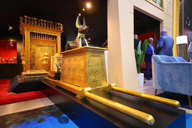 جانب من الجناح المصري المشارك في «سوق السفر العربي» بدبي (وزارة السياحة والآثار المصرية)