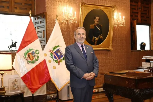 Peru’s Foreign Minister, Elmer Schialer Salcedo (Asharq Al-Awsat)

