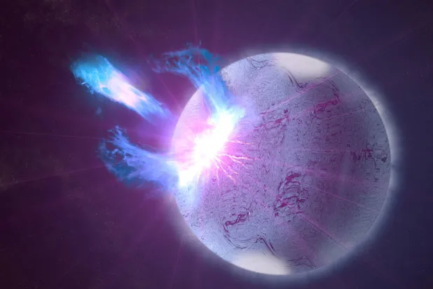 وجد الباحثون أدلة تُشير إلى أن النجم المغناطيسي يُطلق عناصر ثقيلة خلال التوهجات العملاقة (ناسا)