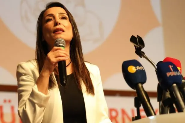 Tulay Hatimogulları speaks at a press conference. Asharq Al-Awsat file photo