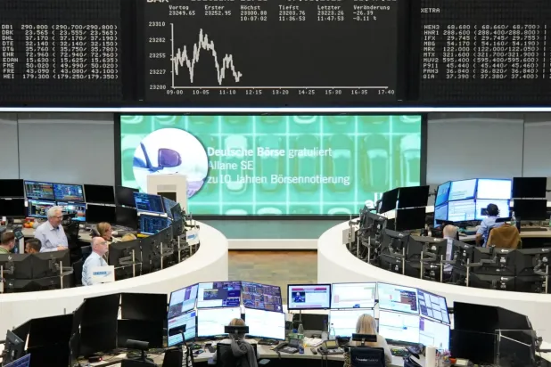الرسم البياني لمؤشر الأسهم الألماني «داكس» في بورصة فرنكفورت (رويترز)