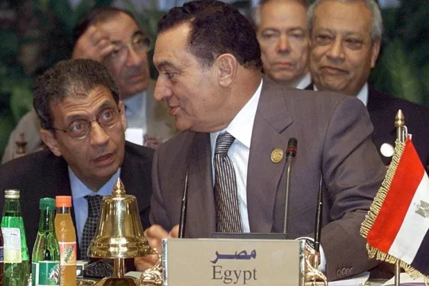 Hosni Mubarak and Amr Moussa during a summit in Cairo in 2000. AFP file photo